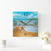 Starfish verbinden FRAGEN MICH, UM NAMEN in den Quadratische Wanduhr (Zuhause)