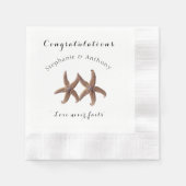 Starfish Verheiratet Couple Herzlichen Glückwunsch Serviette (Vorderseite)
