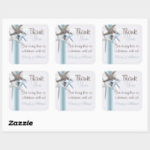 Starfish Vielen Dank, dass Sie Personalisiert Hoch Quadratischer Aufkleber (Blatt)