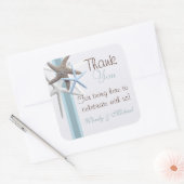 Starfish Vielen Dank, dass Sie Personalisiert Hoch Quadratischer Aufkleber (Umschlag)