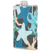 Starfish Vintag: dunkel gestreift Hintergrund. Flachmann (Links)