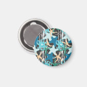 Starfish Vintag: dunkel gestreift Hintergrund. Magnet (Vorderseite/Rückseite)