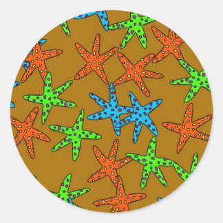 Starfish Wallpaper Runder Aufkleber