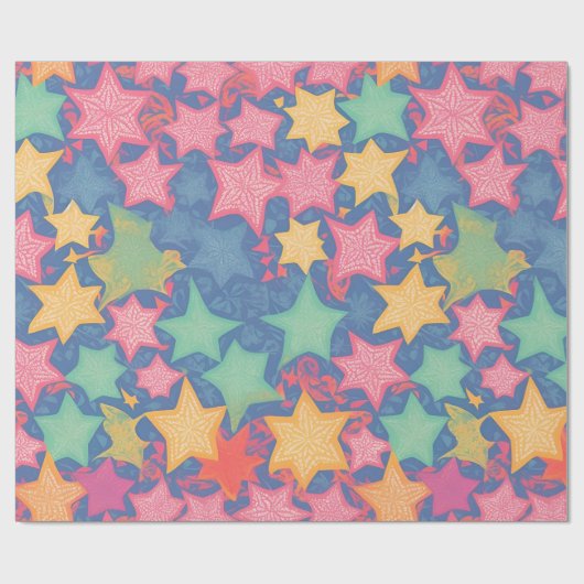Starfish Wasserfarbiges Personalisiertes Muster Geschenkpapier (Flach)
