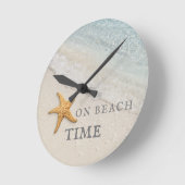 Starfish Waves Beach House Runde Wanduhr (Winkel)