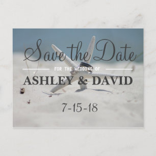 Starfish Wedding Rings Save the Date Ankündigungspostkarte