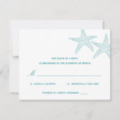 Starfish Wedding RSVP Card - Türkis (Vorderseite)
