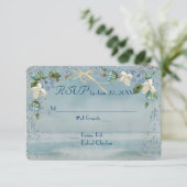 Starfish Wedding RSVP Karte (Stehend Vorderseite)