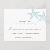 Starfish Wedding RSVP Postcard - Türkis Einladungspostkarte (Vorderseite)