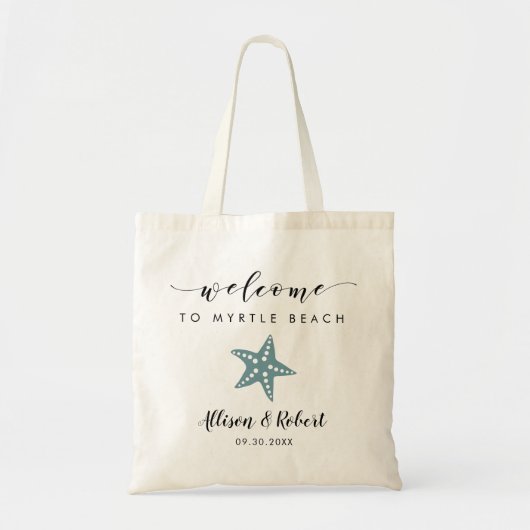 Starfish Wedding Welcome Bag, Grau Blue Tragetasche (Vorne)