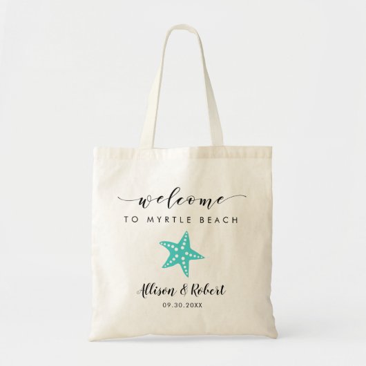 Starfish Wedding Welcome Bag, Türkis Blue Tragetasche (Vorne)