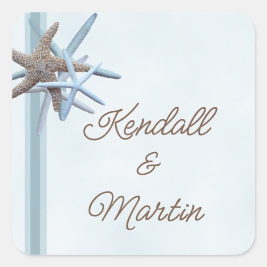 Starfish Wedple Beach Theme Sticker (Vorderseite)