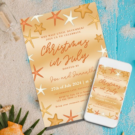 Starfish Weihnachten im Juli Party Einladung