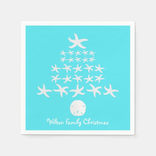Starfish Weihnachtsbaum Personalisiert Napkins Serviette (Vorderseite)