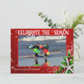 Starfish Weihnachtsblitz Sterne Fotokarte Einladung (Stehend Vorderseite)