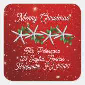 Starfish Weihnachtsfeiertage Umschlag Aufkleber (Vorderseite)