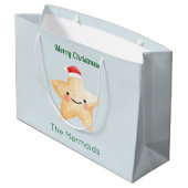 Starfish Weihnachtsfest Große Geschenktüte (Rückseite Schrägansicht)