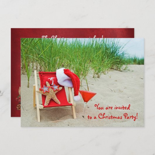 Starfish Weihnachtsfest Party laden Einladung (Vorne/Hinten)