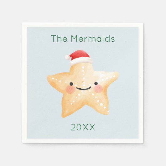 Starfish Weihnachtsfest Serviette (Vorderseite)