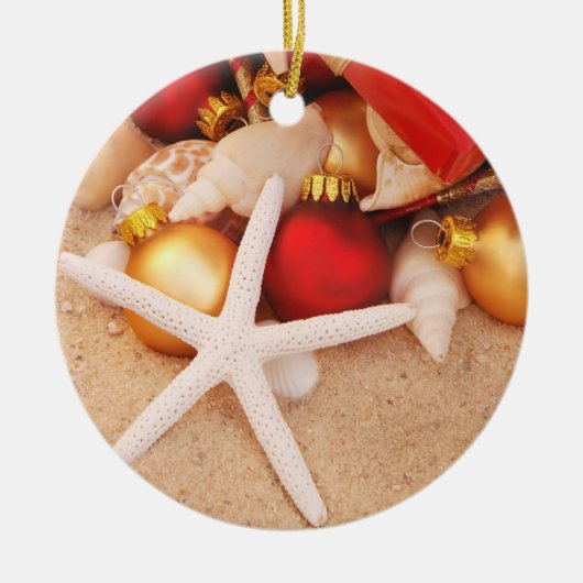Starfish-Weihnachtsverzierung Keramikornament (Vorne)