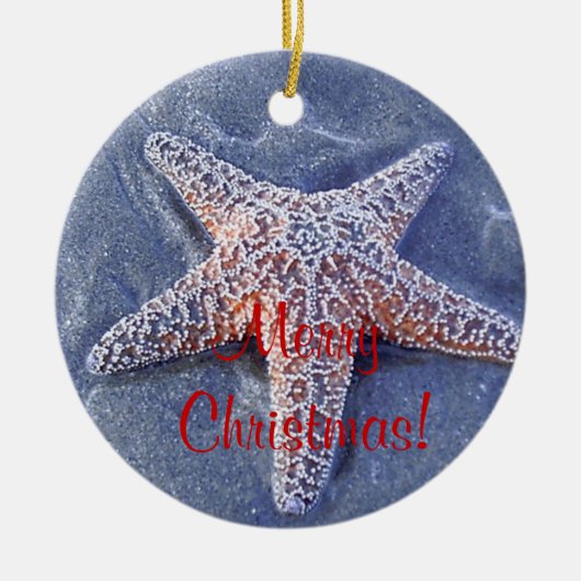 Starfish-Weihnachtsverzierung Keramikornament (Vorne)