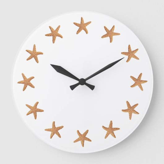 Starfish, weißer Hintergrund Große Wanduhr (Vorderseite)
