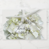 Starfish White Hydrangea Blume Vielen Dank für Ihr Schaumweinetikett (Einzelnes Label)