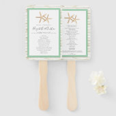 Starfish Whitewash Wood Beach Wedding Program Fan Fächer (Vorne und Hinten)