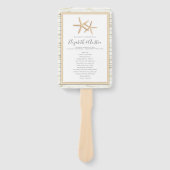 Starfish Whitewash Wood Beach Wedding Program Fan Fächer (Vorderseite)