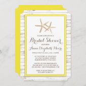 Starfish Whitewusch Wood Beach Brautparty Einladung (Vorne/Hinten)