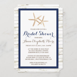 Starfish Whitewusch Wood Beach Brautparty Einladung