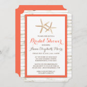 Starfish Whitewusch Wood Beach Brautparty Einladung (Vorne/Hinten)