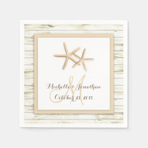Starfish Whitewusch Wood Beach Hochzeit Napkin Serviette