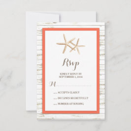 Starfish Whitewusch Wood Beach Hochzeit UAWG RSVP Karte