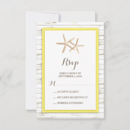 Starfish Whitewusch Wood Beach Hochzeit UAWG RSVP Karte