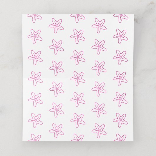 Starfish Wirbel Rosa Platzkarten (Innenseite Aufgefaltet)