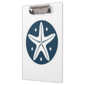 Starfish with White Stars Klemmbrett (Links)