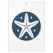 Starfish with White Stars Klemmbrett (Rückseite)