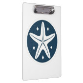 Starfish with White Stars Klemmbrett (Rechts)