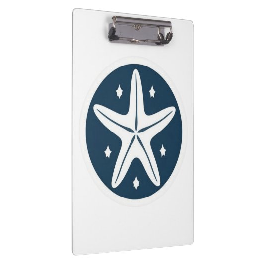 Starfish with White Stars Klemmbrett (Rechts)