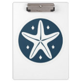 Starfish with White Stars Klemmbrett (Vorderseite)