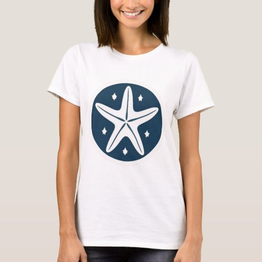 Starfish with White Stars T-Shirt (Vorderseite)