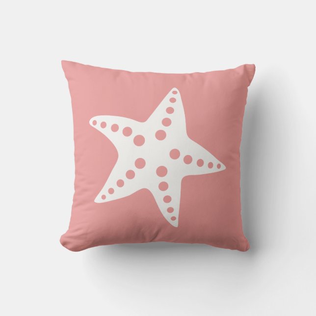 Starfish-Wurfs-Kissen, Strand-Ozean-Thema, rosa Kissen (Vorderseite)