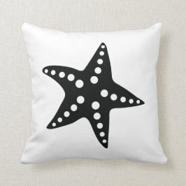 Starfish-Wurfs-Kissen, Strand-Ozean-Thema, schwarz Kissen