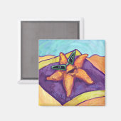 Starfish zum Sonnenbaden Magnet (Vorderseite/Rückseite)