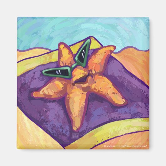 Starfish zum Sonnenbaden Magnet (Vorne)