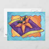 Starfish zum Sonnenbaden Postkarte (Vorne/Hinten)