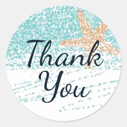 Starfish zum Thema Strand Danke Stickers (Vorderseite)