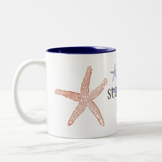 Starfish Zweiton Tasse - Marineblau 15 Unze (Links)