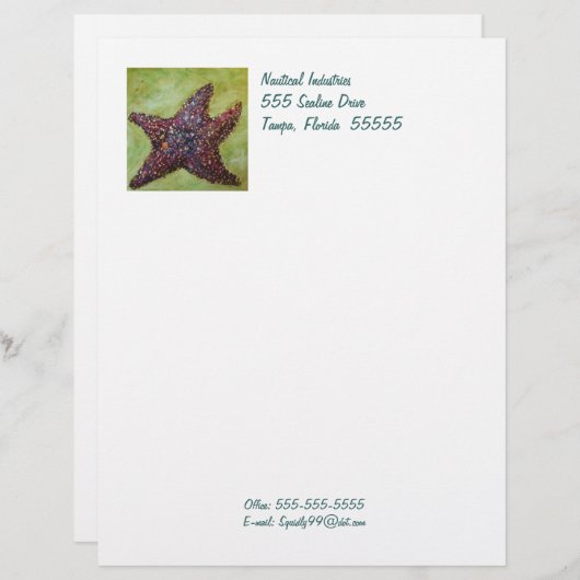 Starfishbriefkopf Briefbogen (Vorne/Hinten)